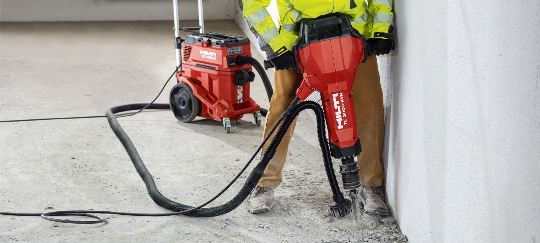 Sistema Hilti de reducción activa de vibraciones en martillos rompedores