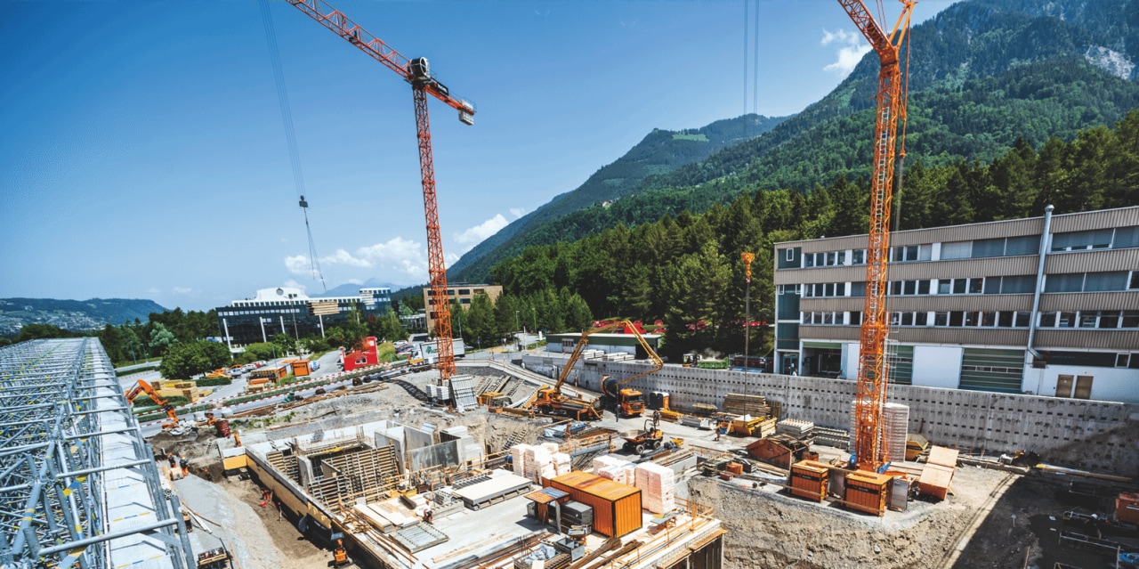 Vista de un edificio en construcción