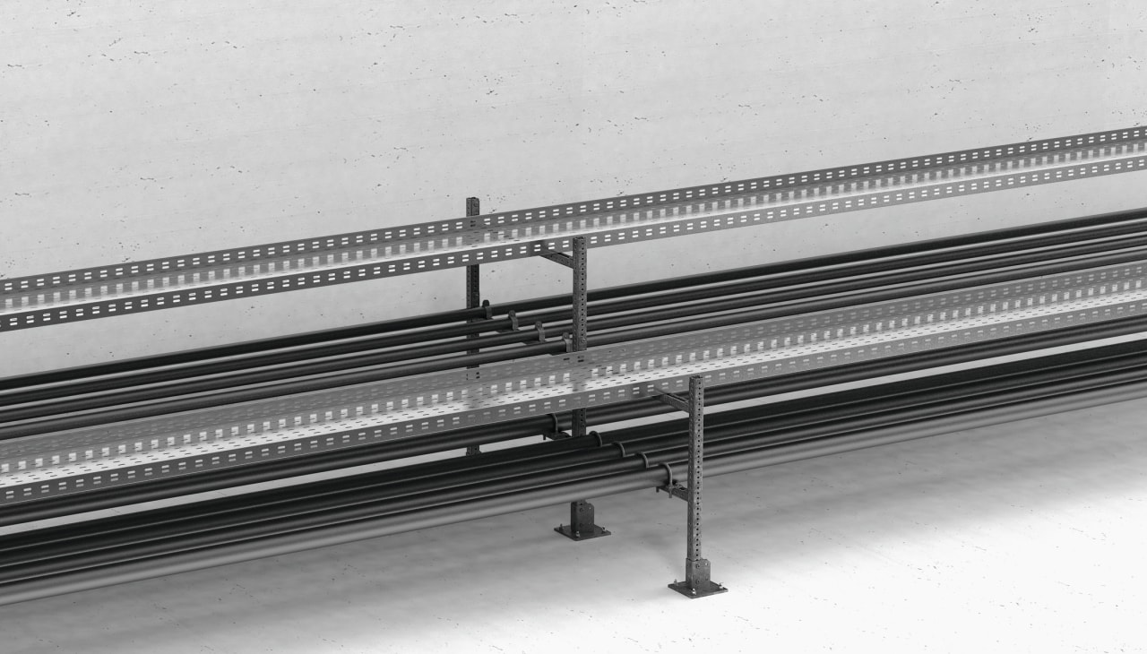 Soportes modulares para tuberías