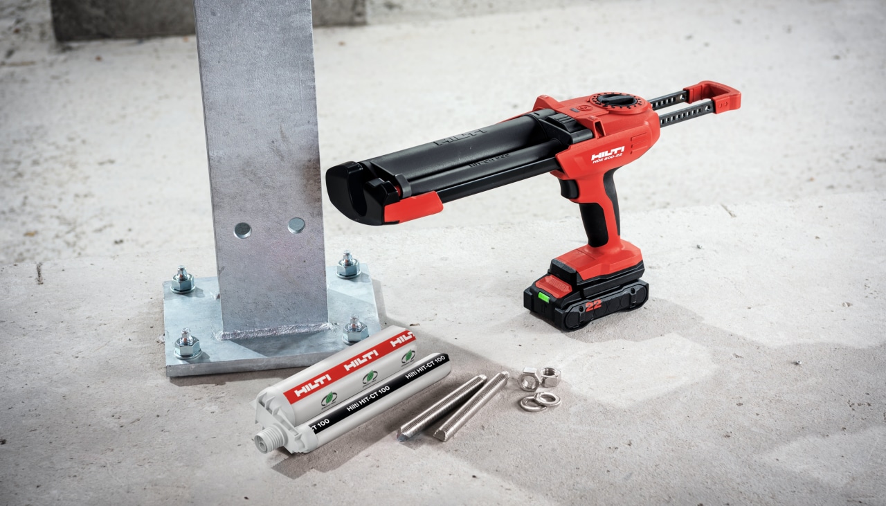 HIT-HY 200-R V3- instalación de corrugado con el dispensador de anclajes químicos HDE 500-A22
