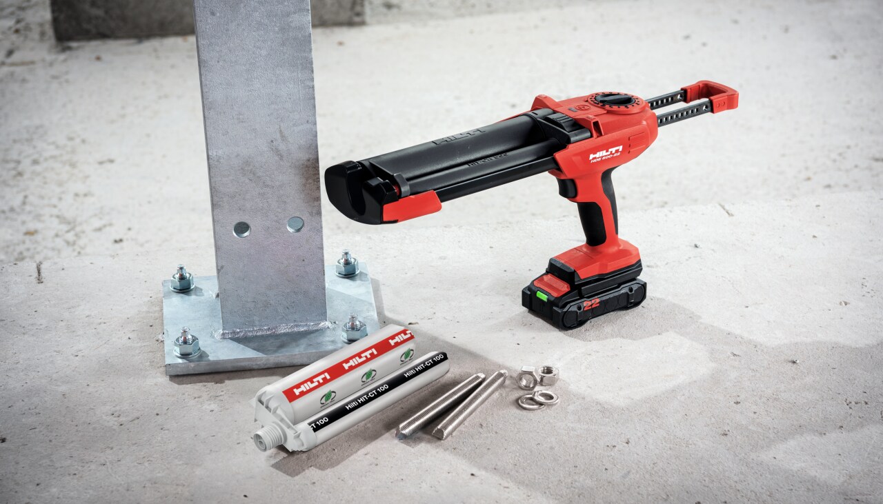 HIT-HY 200-R V3- instalación de corrugado con el dispensador de anclajes químicos HDE 500-A22