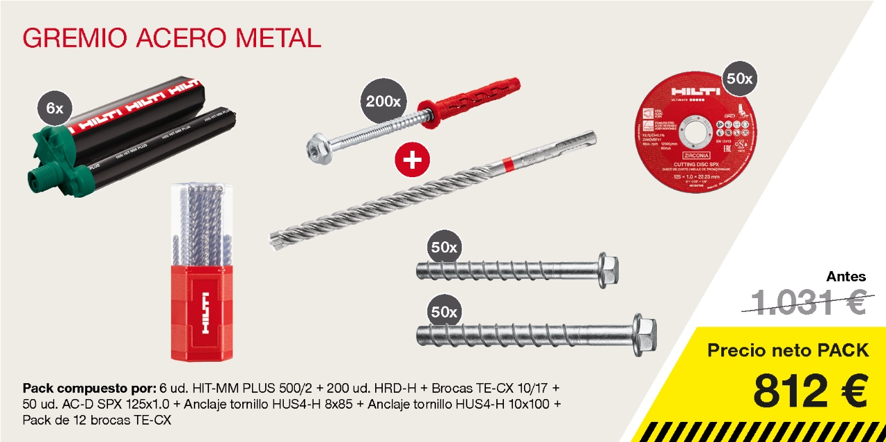 Brocas y anclajes acero metal
