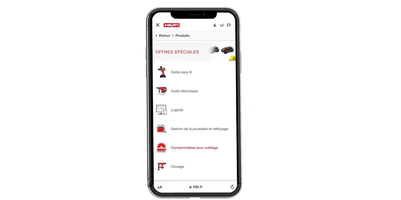 catálogo hilti en el móvil