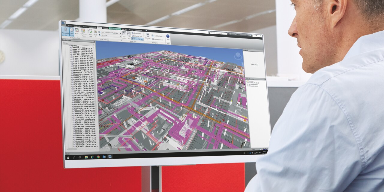 Un ingeniero de Hilti modelando soportes MEP en BIM