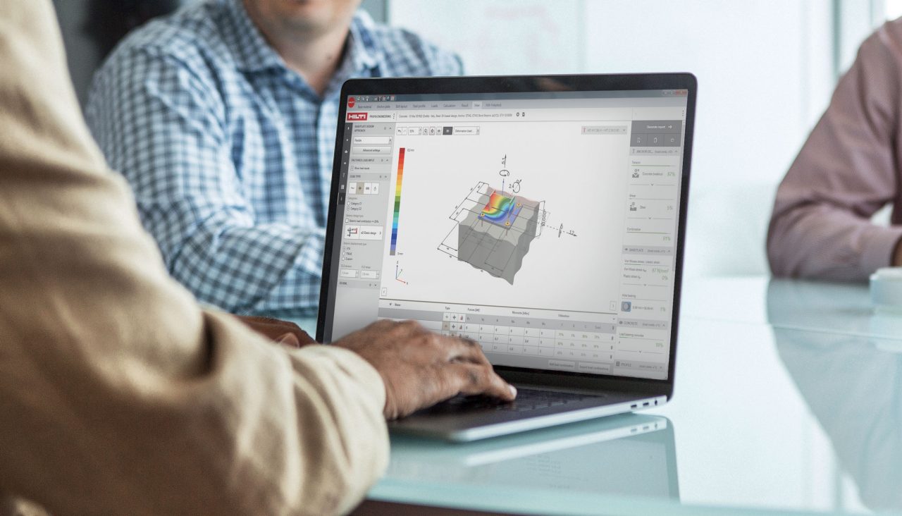 Demostración del software hilti en una pantalla de ordenador