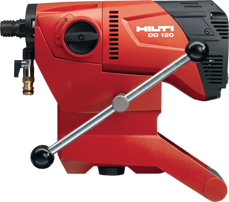 Taladro con diamante DD 120 Máquina de taladro con diamante extremadamente compacta, ligera y móvil para tareas de taladro con columna en hormigón de 16-162 mm (5/8 - 6-3/8) de diámetro