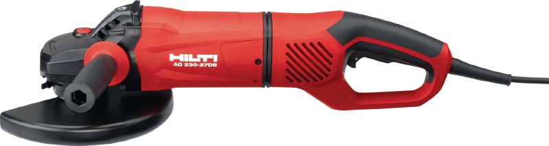 Amoladora angular AG 230-27DB Amoladora angular de 2700 W con interruptor de emergencia de tipo dead man, empuñadura giratoria y freno para discos de hasta 230 mm