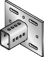 Placa base MIC-SH (para el sistema MI-120) Placa base galvanizada en caliente (HDG) para la fijación de vigas MI-120 a acero en aplicaciones de carga pesada