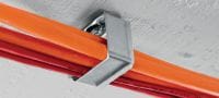 Portacables de metal X-ECH-FE MX Portacables para grupo de cables metálico para el uso con clavos en tiras o anclajes en techos o paredes Aplicaciones 5