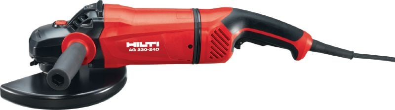 Amoladora angular AG 230-24D Amoladora angular de 2400 W con interruptor de emergencia de tipo dead man, empuñadura giratoria y escobillas de carbono de larga duración para discos de hasta 230 mm