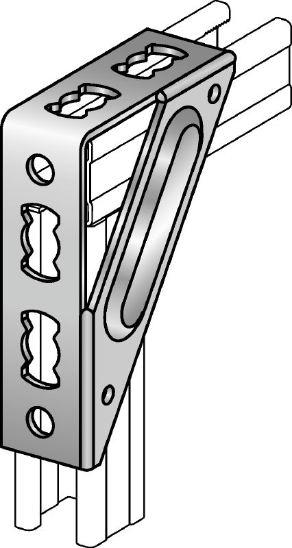 Soporte angular MQW-S Ángulo pesado galvanizado de 90 grados para la conexión de varios carriles de carga MQ en aplicaciones de carga media/pesadas