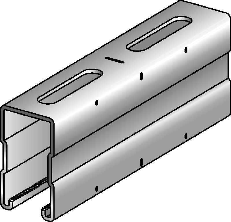 Carril MQ-72 Carril de carga MQ galvanizado de 72 mm de alto para aplicaciones de carga alta