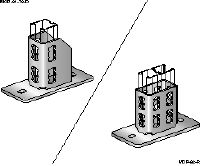 Base de carril MQP-R Base de carril de acero inoxidable (A4) para la fijación de carriles a varios materiales base