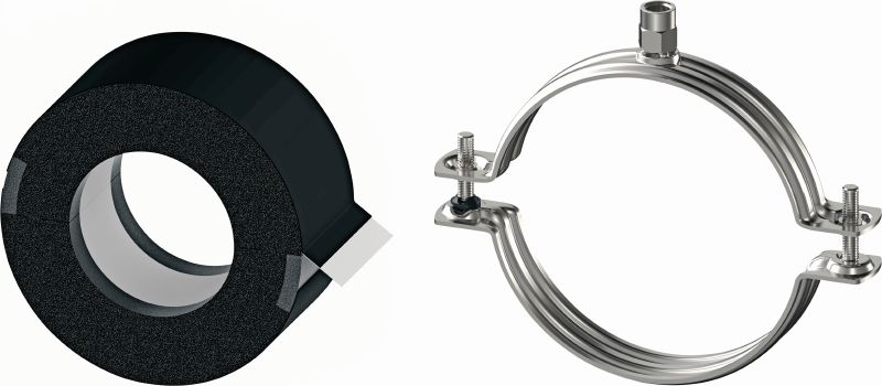Abrazadera de tuberías de refrigeración con cierre rápido MRP-C Abrazadera de tuberías galvanizada de alta calidad para la fijación de tuberías de refrigeración y de agua fría con una amplia variedad de espesores de aislamientos