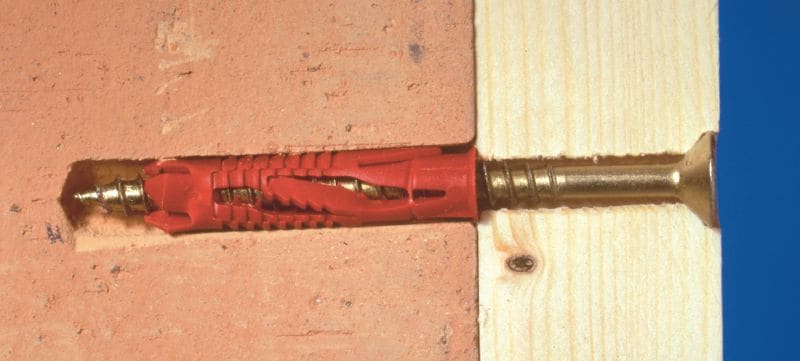 Tapón de pared de plástico HUD-1 Tapones de pared de plástico universales económicos para fijaciones de carga ligera a muros huecos y macizos Aplicaciones 1