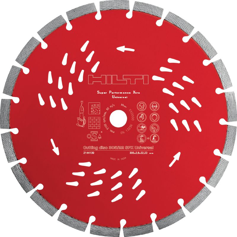 Disco de diamante universal SPX Hoja de diamante de alto rendimiento con tecnología Equidist para tareas de corte de alto rendimiento en distintos materiales base