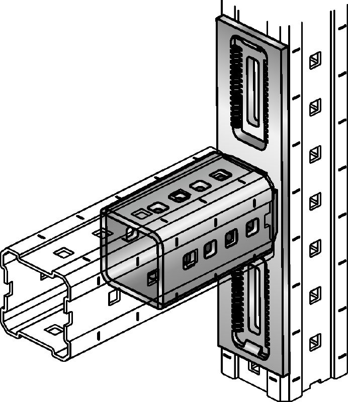 Conector MIC-L Conector galvanizado en caliente (HDG) para la fijación de vigas MI en perpendicular