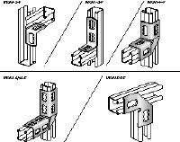 Conector angular MQW 90º-F Ángulo galvanizado en caliente (HDG) de 90 grados para la conexión de varios carriles de carga MQ