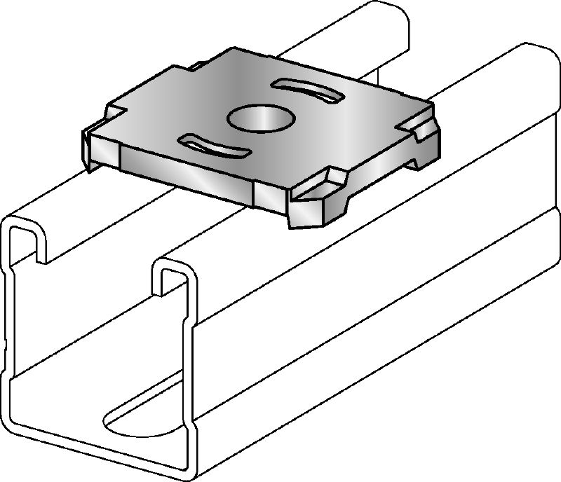 MQZ-L-F Placa perforada galvanizada en caliente (HDG) para anclajes y ensamblajes trapezoidales