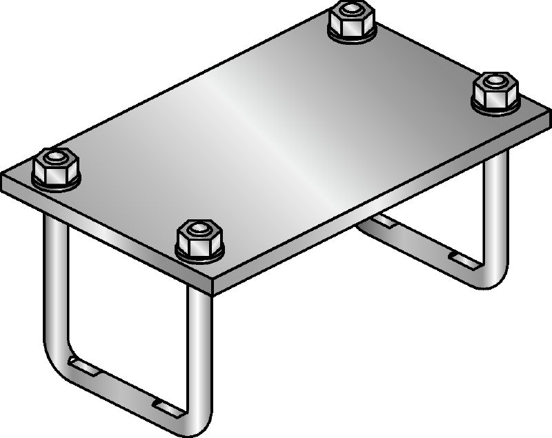 MIC-PA Conector galvanizado en caliente (HDG) para la fijación de zapatas para tuberías a vigas MI en aplicaciones pesadas