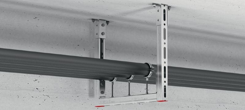 MQP-L Soporte de carril galvanizado estándar para la fijación de carriles de carga MQ a subestructuras de hormigón Aplicaciones 1