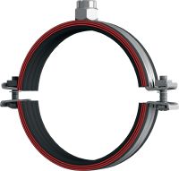 Abrazadera de tuberías de carga pesada MP-MI (con aislamiento acústico) Abrazadera para tuberías galvanizada de alta calidad con aislamiento acústico para aplicaciones de tuberías pesadas (sistema métrico)