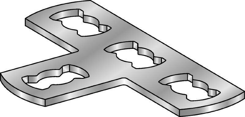 MQV-T-F Conector de placa plana galvanizado en caliente (HDG) utilizado para la unión de carriles en ángulos correctos