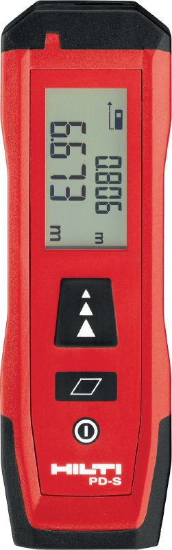 Medidor láser PD-S Medidor láser fácil de utilizar que permite medir distancias y áreas de hasta 60 m