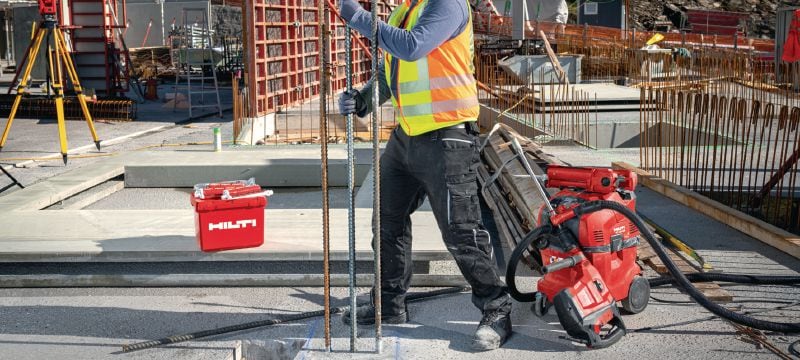 Anclaje químico HIT-HY 200-A V3 Resina de inyección de máximo rendimiento: anclaje químico de fraguado rápido aprobado para el anclaje de placas base estructurales y uniones con corrugados a posteriori en hormigón Aplicaciones 1