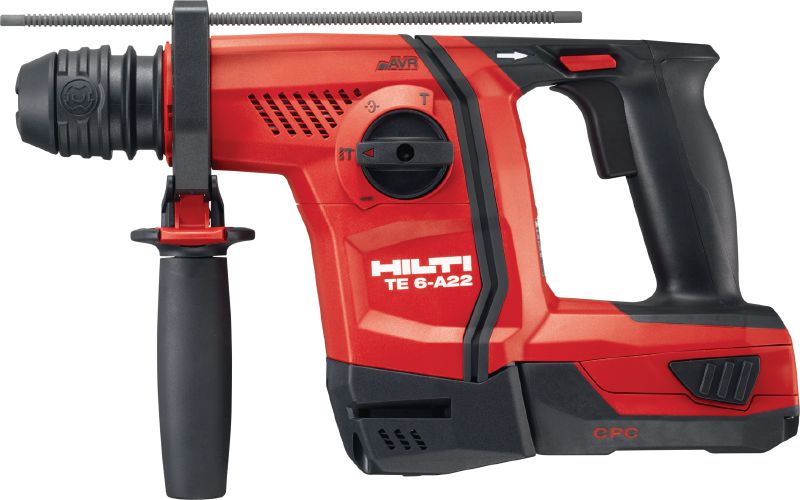 Martillo perforador a batería TE 6-A22 Potente martillo perforador a batería de 22 V con empuñadura en D de excelente rendimiento en tareas de taladro y picado en hormigón
