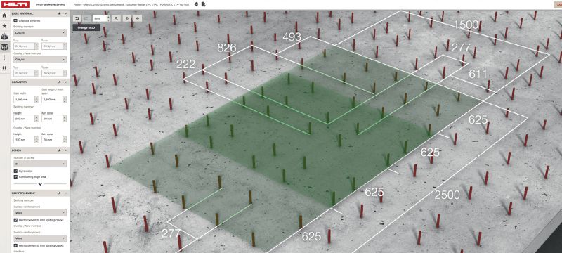 PROFIS Engineering Suite, software de diseño estructural Software de diseño de anclajes de ingeniería estructural con códigos y homologaciones, cálculos de método de elementos finitos basados en componentes y una amplia variedad de métodos de fijación Aplicaciones 1