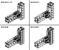 MIQC-H conector de cruce Conectores de carga pesada galvanizados en caliente (HDG) para la conexión de dos vigas MIQ