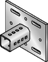 Placa base MIC-SH (para el sistema MI-90) Placa base galvanizada en caliente (HDG) para la fijación de vigas MI-90 a acero en aplicaciones pesadas