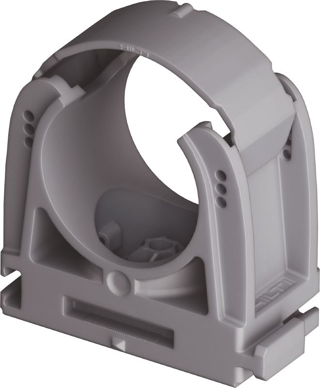 Abrazadera para conductos X-EKSC MX (02) Abrazadera de conductos con bloqueo optimizada para clavos en tiras y compatible con una amplia variedad de métodos de fijación y materiales base