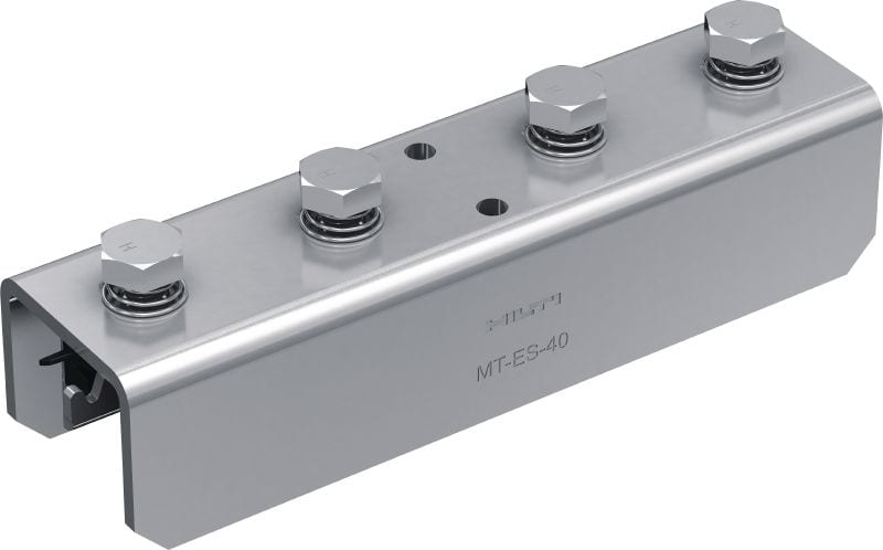 Horquilla de unión premontada MT-ES-40 FL Conector de unión con tuerca y perno Fast-Lock premontados para acoplamiento de carriles de perfil MT de extremo a extremo (MT-40, 50, 60, 40D)