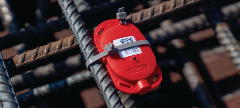 Sensores de hormigón HCS T1 (Bluetooth®) Sensores de madurez del hormigón para controlar la temperatura y la resistencia mediante la recopilación de datos in situ con tecnología Bluetooth® Aplicaciones 1