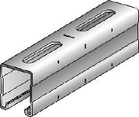 Carril MQ-52-R Carril de carga MQ de acero inoxidable (A4) de 52 mm de alto para aplicaciones pesadas