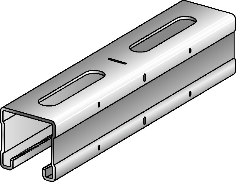 MQ-41-R Carril de carga MQ de acero inoxidable (A4) de 41 mm de alto para aplicaciones de carga media