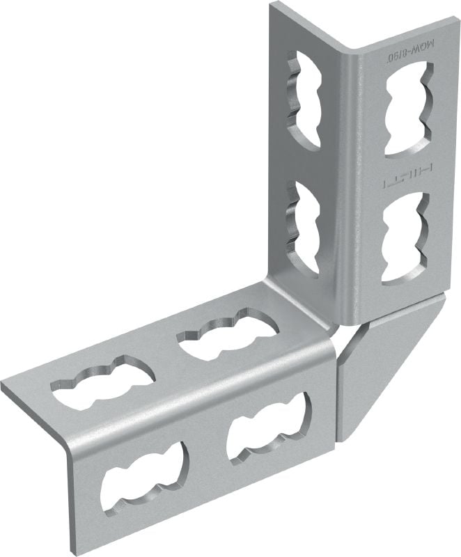 Soporte angular MQW-8/90 Ángulo galvanizado de 90 grados para la conexión de varios carriles de carga MQ