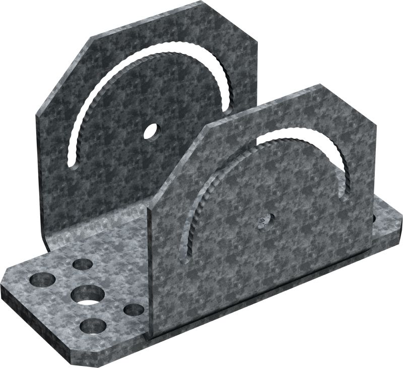 Placa base angular MT-B GL AB OC Placa base angular de carga pesada para la fijación de soportes largos o de superficies inclinadas y apta para el uso en exteriores con poca contaminación
