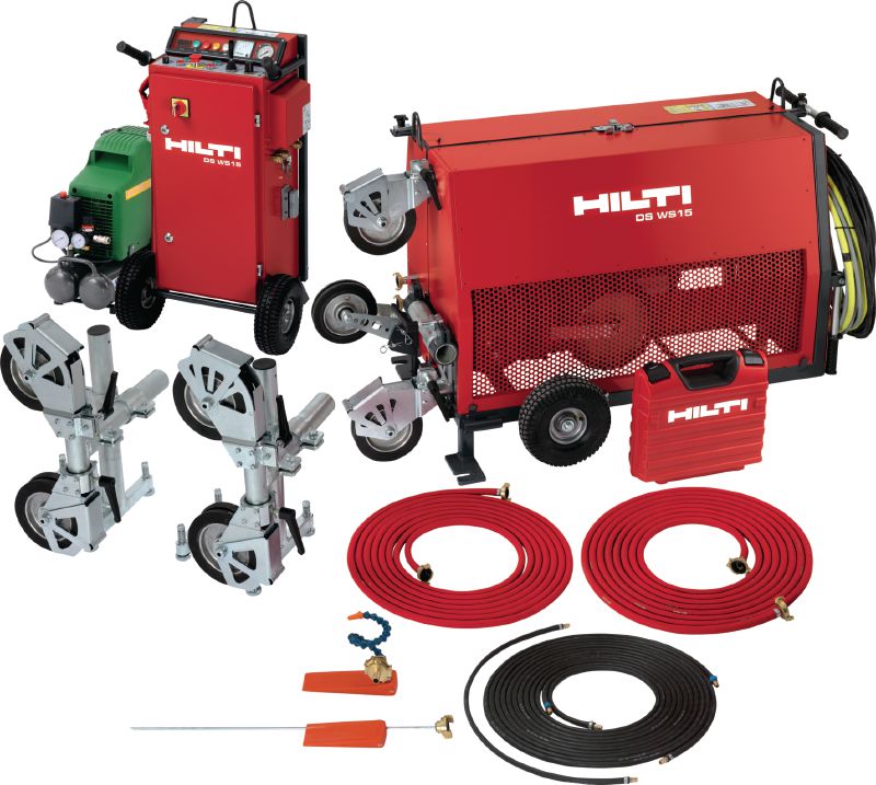 Sierra de hilo DS WS15 Sierra de cable eléctrica (15 kW) que ofrece un funcionamiento sencillo en tareas de corte pesadas y sistema de tensión del cable automático
