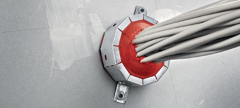 Abrazadera intumescente cortafuego para cables CFS-CC Solución para la renovación de pasos de cables sellados con 100 % de relleno Aplicaciones 1