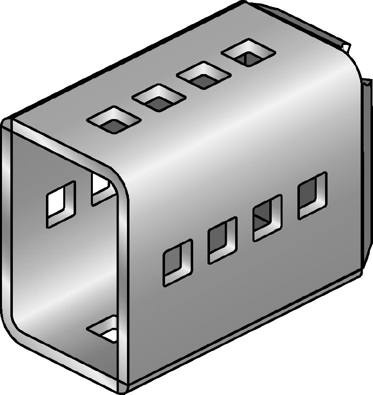 MIC-SC Conector galvanizado en caliente (HDG) para el uso con placas base MI que permiten el posicionamiento libre de la viga