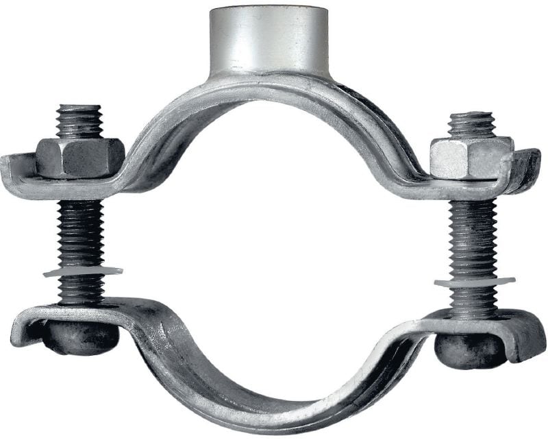 MP-M Abrazadera para tuberías galvanizada estándar sin aislamiento acústico para aplicaciones de tuberías pesadas (sistema métrico)