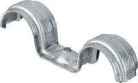 Grapa metálica doble X-DFB-E MX Pinza para conductos/cables de metal doble para el uso con clavos en tiras
