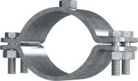 MFP-F Abrazadera para tuberías de punto fijo galvanizada en caliente (HDG) de alta calidad que ofrece el máximo rendimiento en aplicaciones de tuberías pesadas