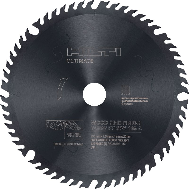 Discos de sierra circular de acabado fino para madera Discos de sierra circular de acabado fino de alto desempeño, con dientes de carburo para cortes más suaves y limpios en madera maciza y tableros de madera con sierras de inmersión a batería