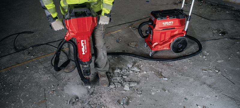 Martillo neumático eléctrico de carga pesada TE 3000-AVR Martillo rompedor de gran potencia para tareas de carga pesada de demolición de hormigón, corte de asfalto, movimientos de tierra y atornillado de varillas de conexión a tierra Aplicaciones 1