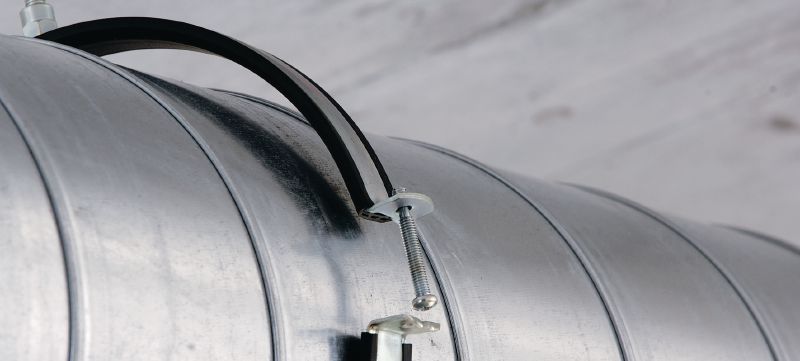 MV-PI Abrazadera para tuberías de ventilación con elemento de aislamiento acústico y cabeza de conexión M8/M10 Aplicaciones 1