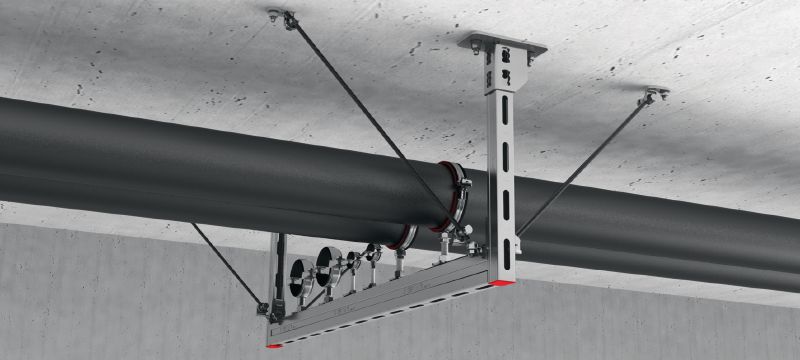 Ángulo sísmico MQS-W Conector de carril de carga galvanizado para el uso en trapecios de carriles anclados para aplicaciones sísmicas Aplicaciones 1